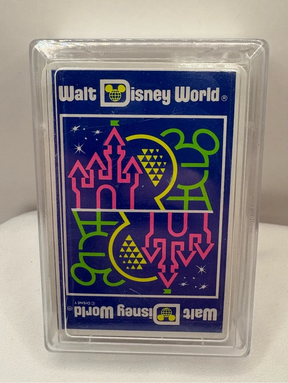 Vintage Set of Walt Disney World Playing Cards In Plastic Case- Sealed